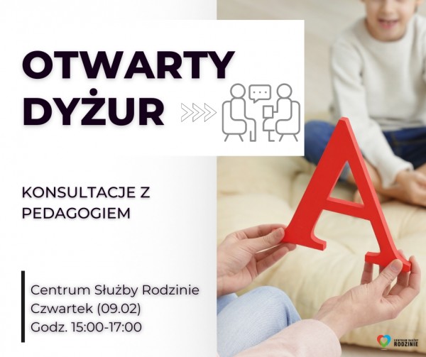 Otwarty dyżur z pedagogiem Otwarty dyżur z pedagogiem