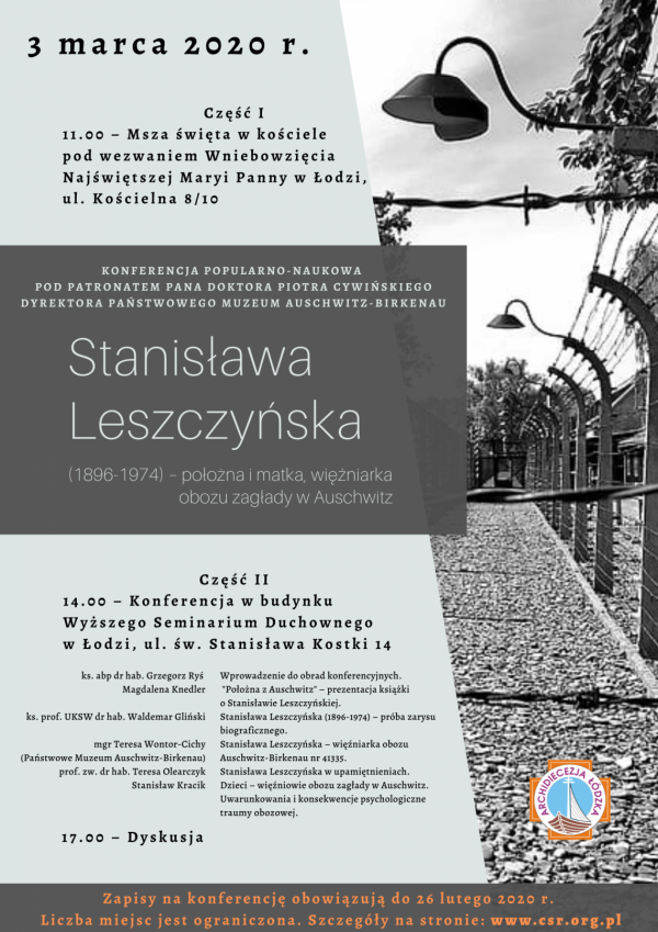 Konferencja popularno-naukowa - Stanisława Leszczyńska (1896-1974) Konferencja popularno-naukowa - Stanisława Leszczyńska (1896-1974)