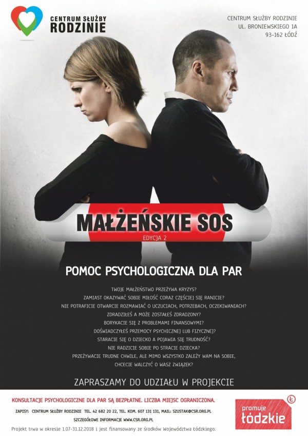 MAŁŻEŃSKIE SOS – pomoc psychologiczna dla par. Edycja 2